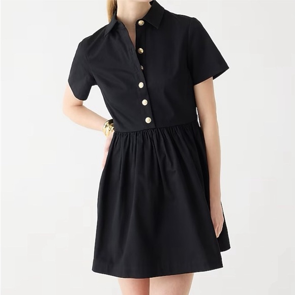 NEW NWT J Crew Short Sleeve Shirt Dress Chino Size 18 Gold Buttons Retail $128 - Picture 1 of 4